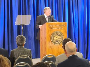 Gee offers vision for WVU moving forward during State of the University Address; students, faculty counter at downtown campus rally